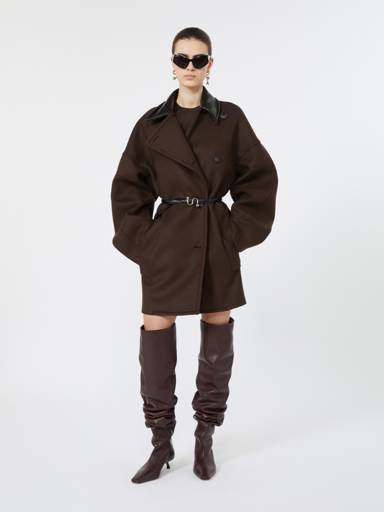 Wool cloth jacket - CHOCOLATE - Max Mara