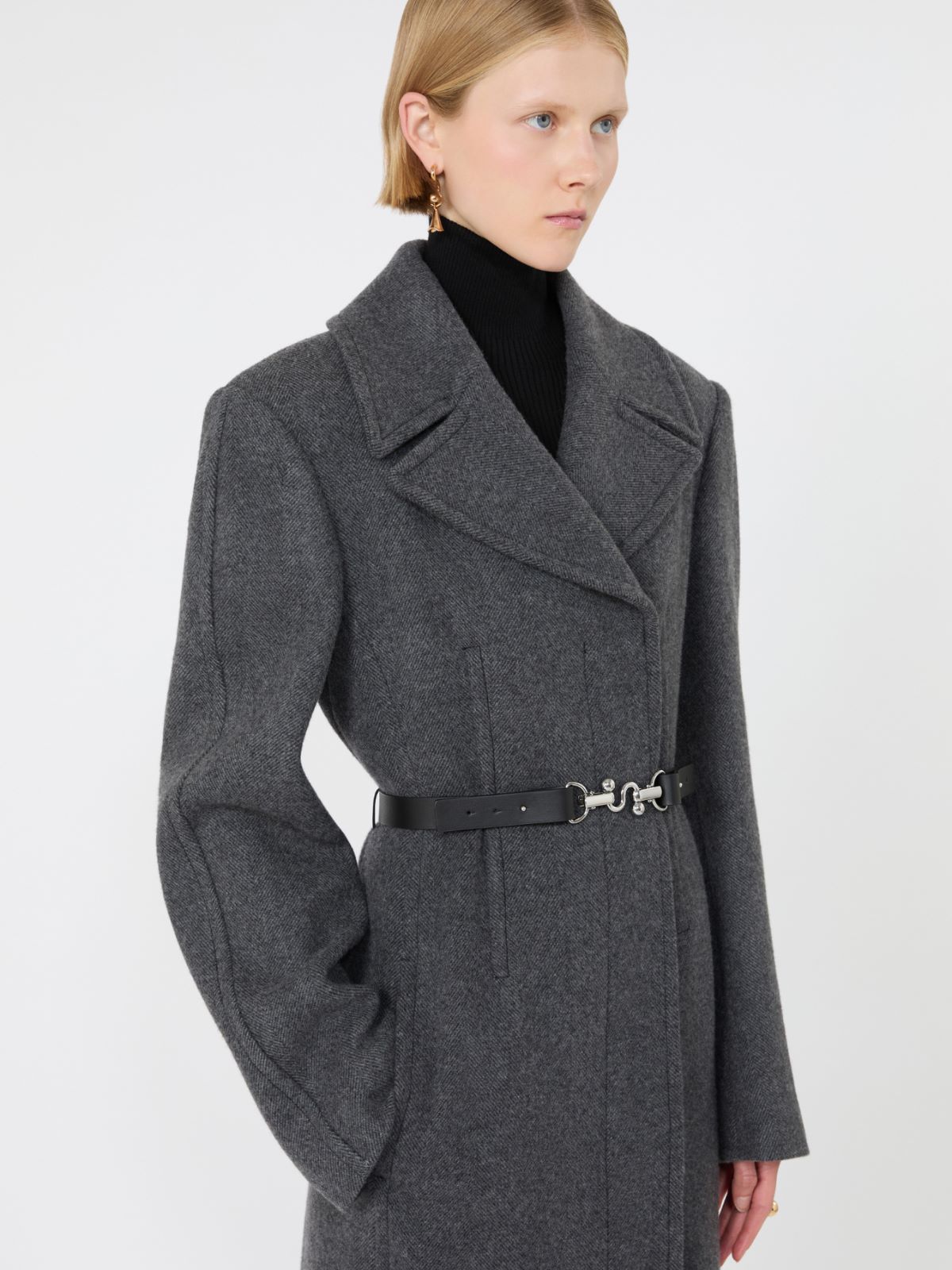 Abrigo largo de lana pura - NEGRO - Max Mara - 4