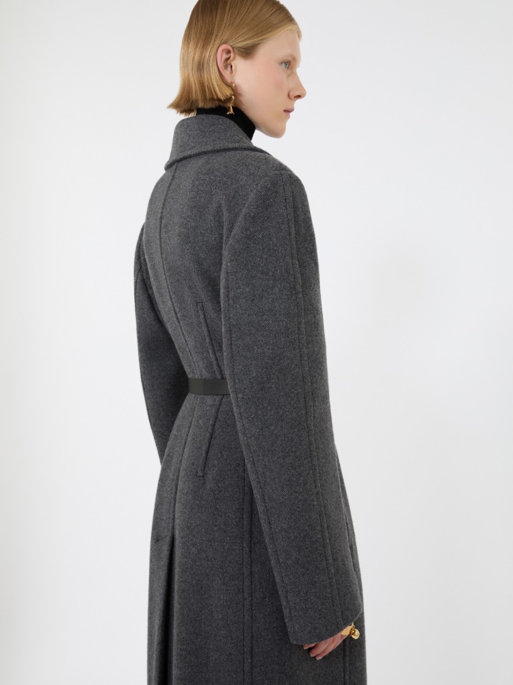 Long pure wool coat - BLACK
