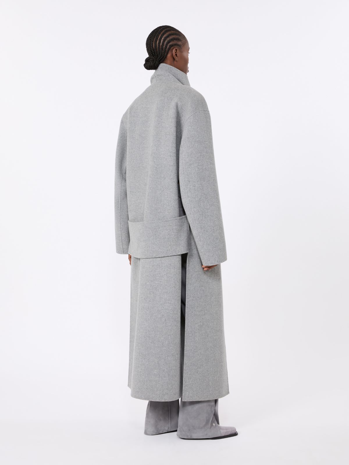 Abrigo largo de lana pura - GRIS MEDIO - Max Mara - 3