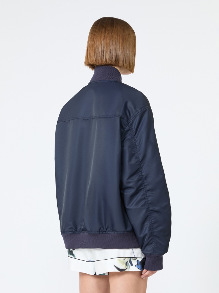 Oversized water-repellent fabric bomber jacket - MIDNIGHTBLUE - 3