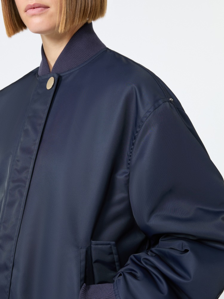 Oversized water-repellent fabric bomber jacket - MIDNIGHTBLUE - 5