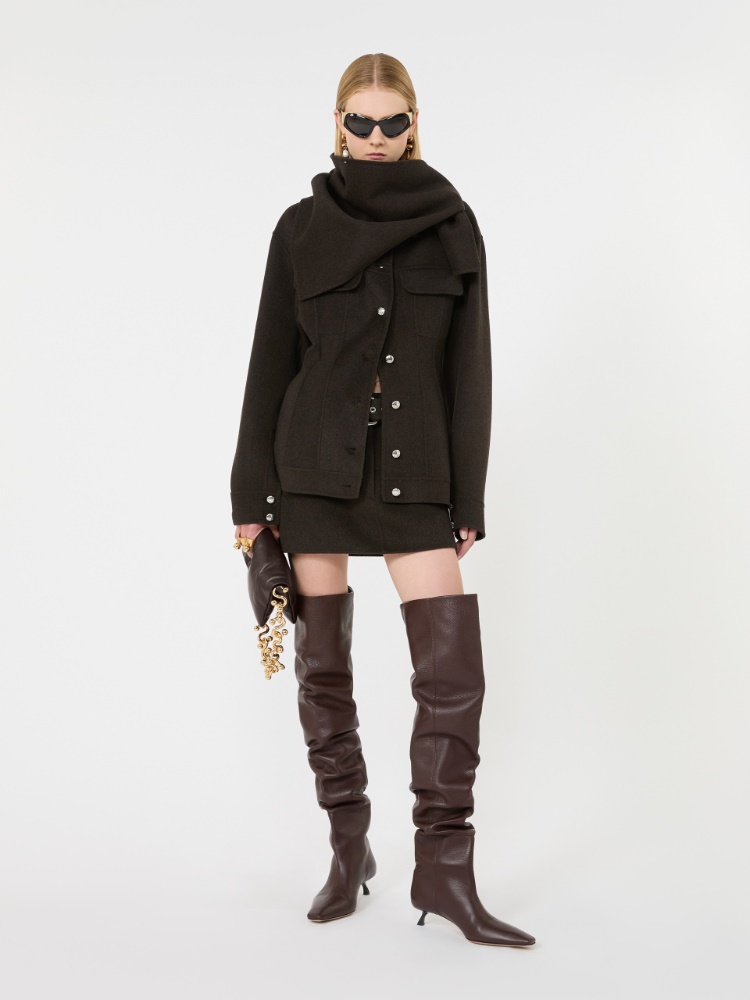 Pure wool jacket - CHOCOLATE - Max Mara