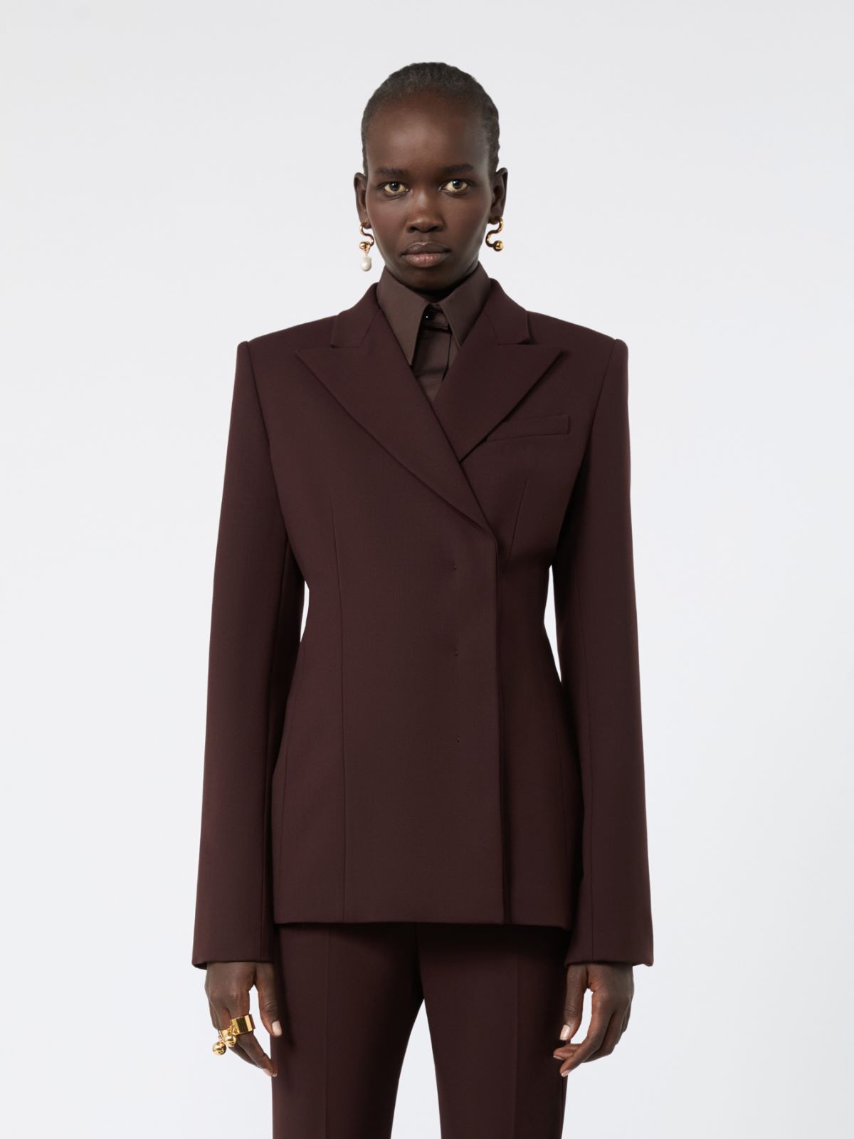 Stretch wool tailored jacket - PLUM - Max Mara - 2