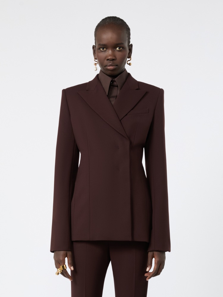 Stretch wool tailored jacket - PLUM - Max Mara - 2