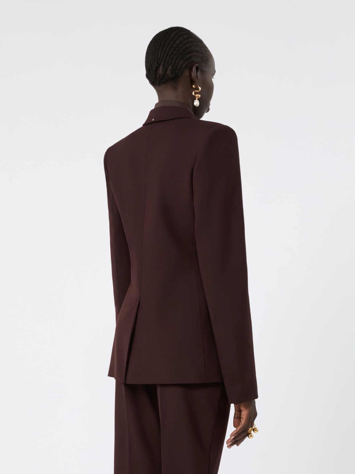 Stretch wool tailored jacket - PLUM - Max Mara - 3
