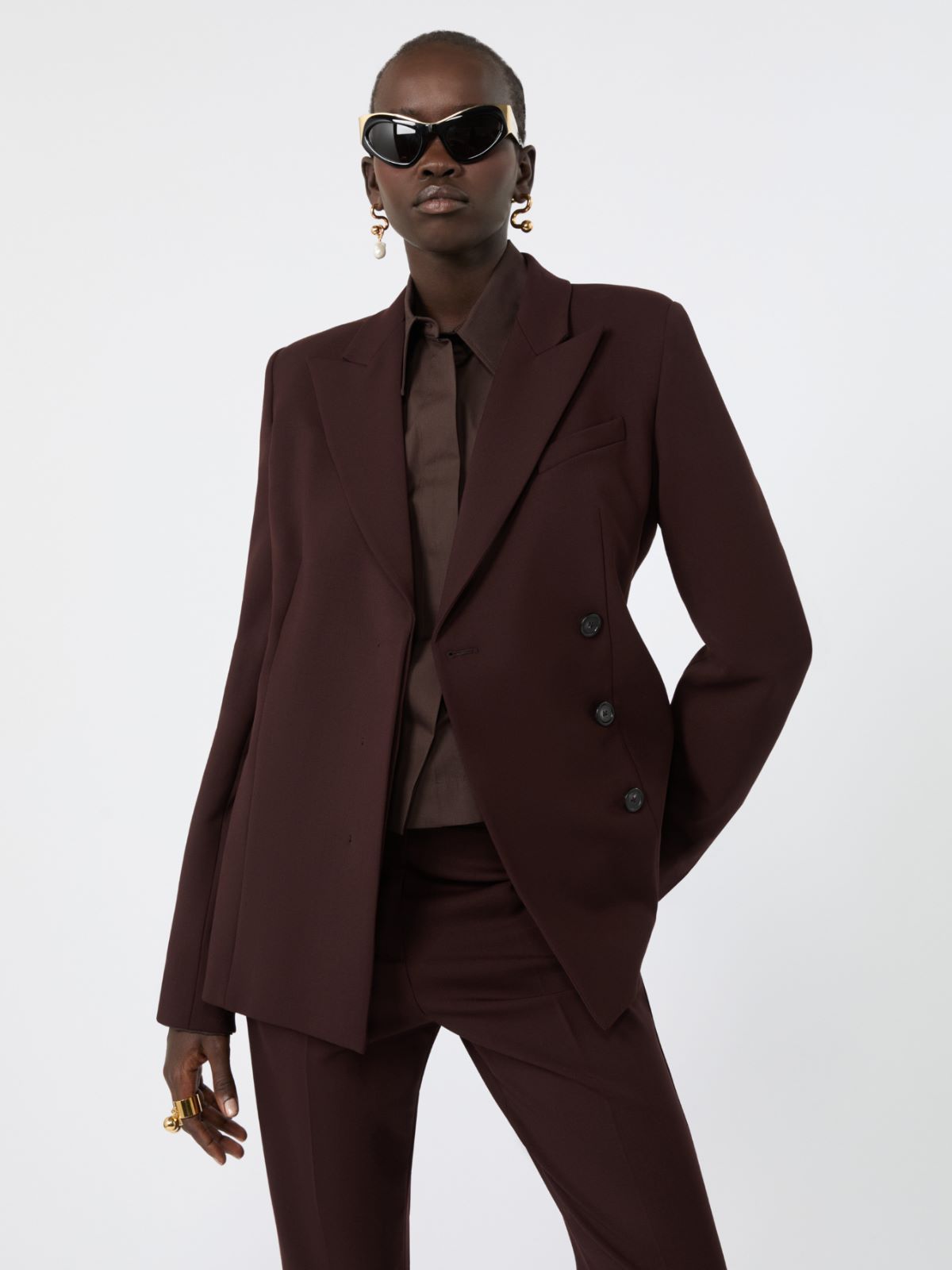 Stretch wool tailored jacket - PLUM - Max Mara - 4