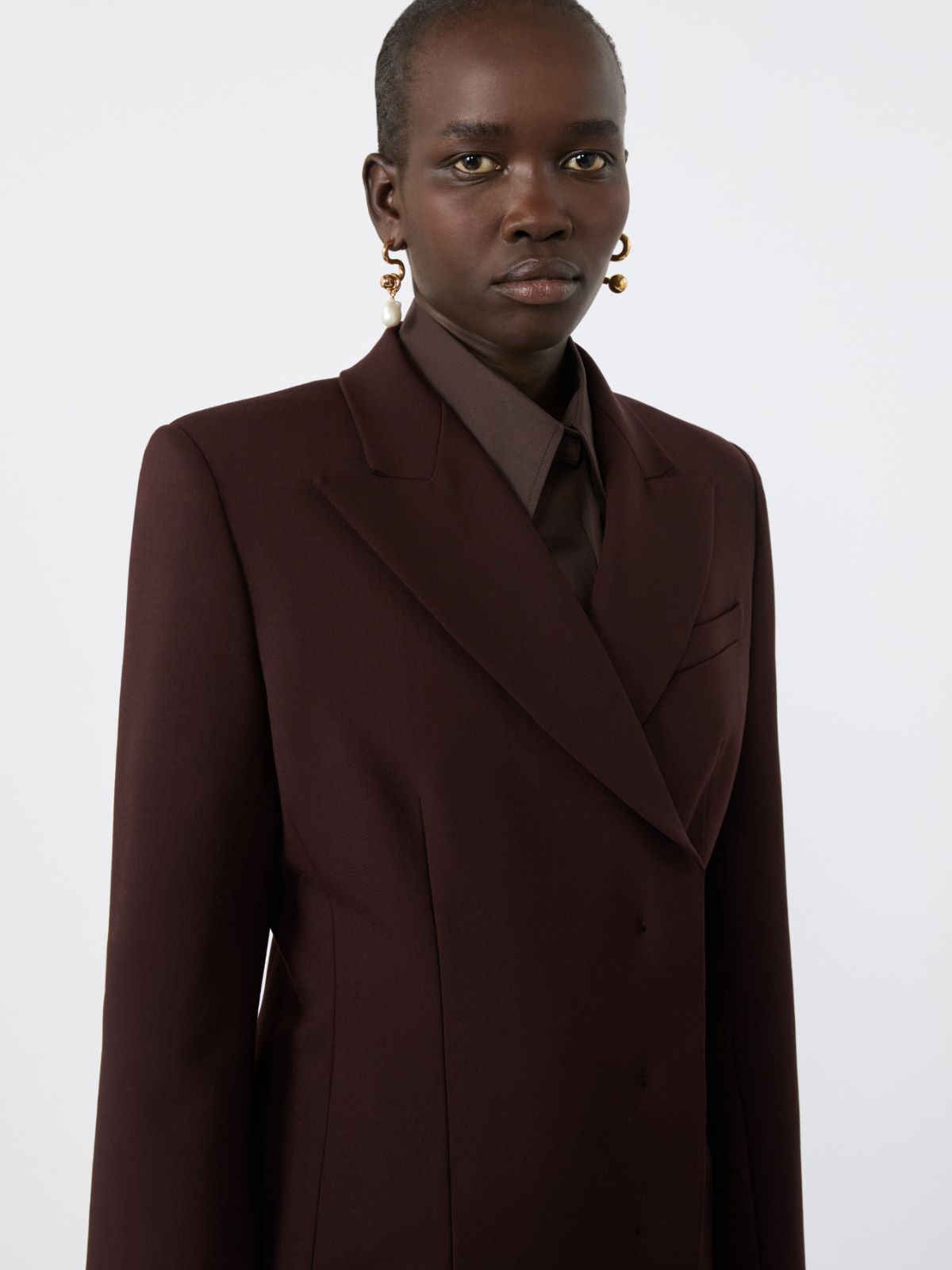 Stretch wool tailored jacket - PLUM - Max Mara - 5