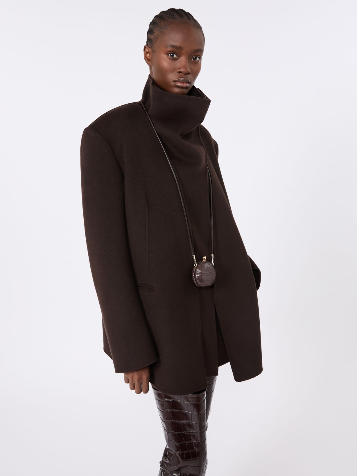 Straight pure wool jacket - COFFEE - Max Mara - 4