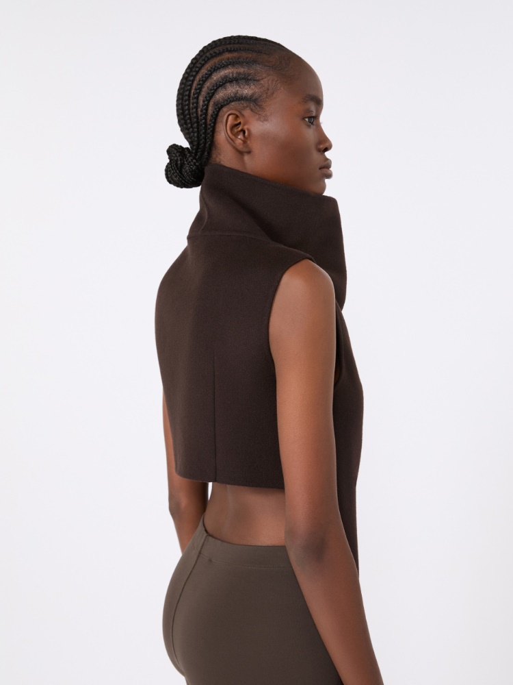 Straight pure wool jacket - COFFEE