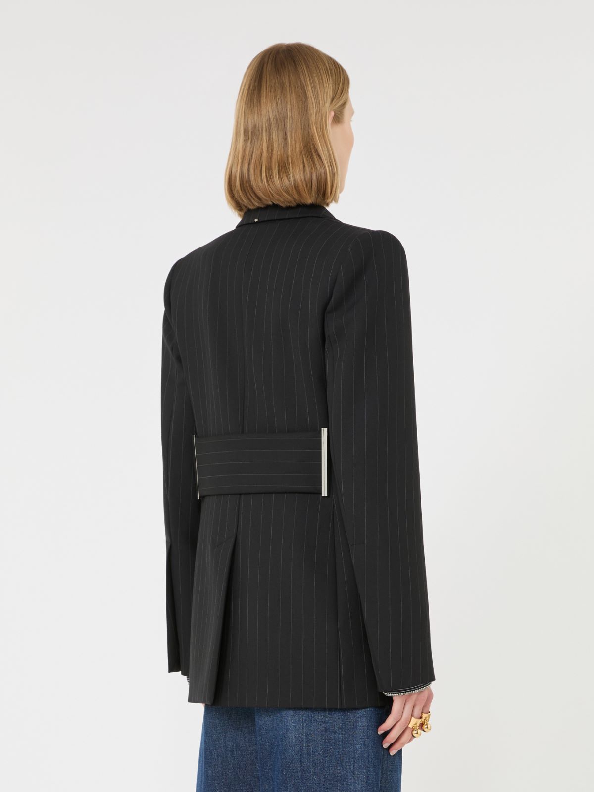 Stretch wool-blend blazer - BLACK - Max Mara - 3