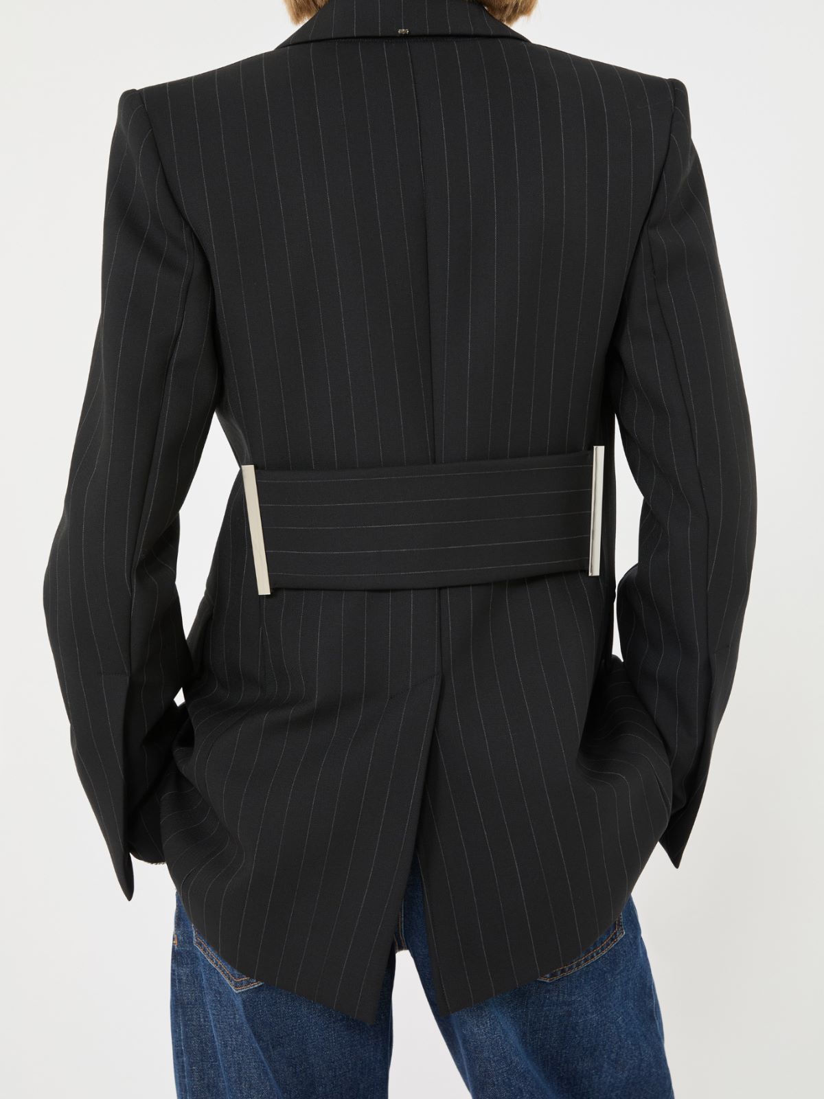Stretch wool-blend blazer - BLACK - Max Mara - 5