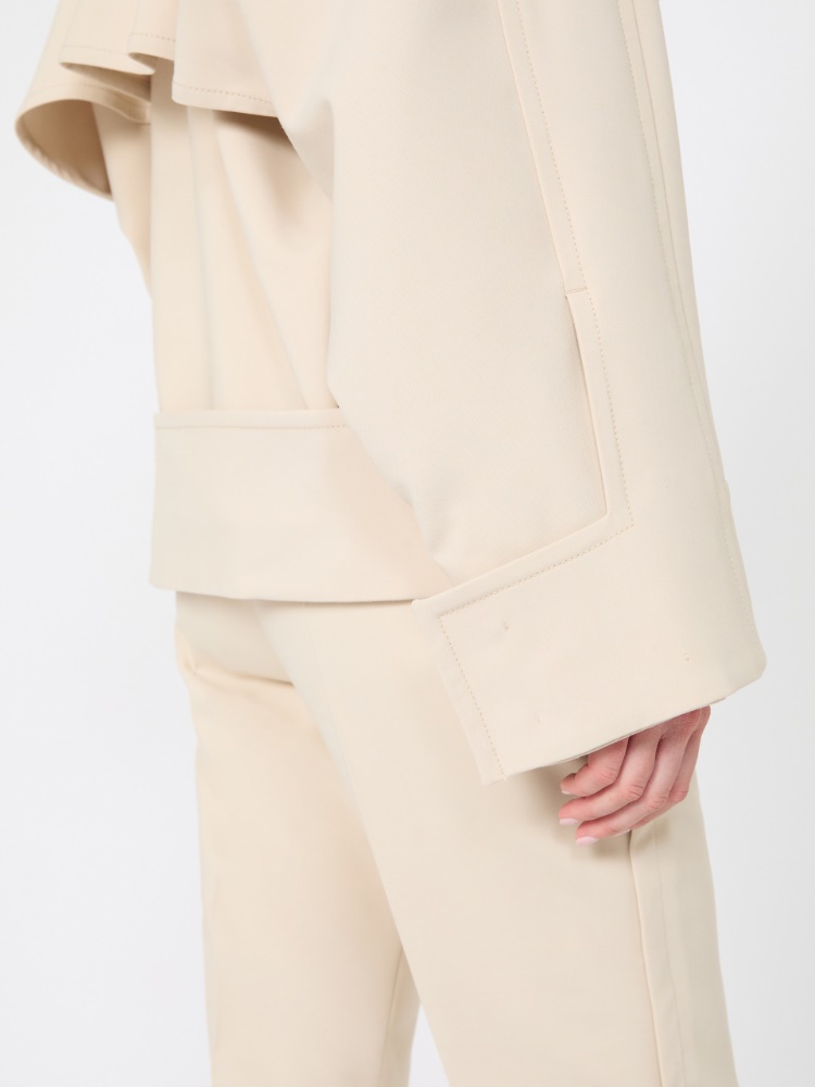 Technical wool pea coat - IVORY