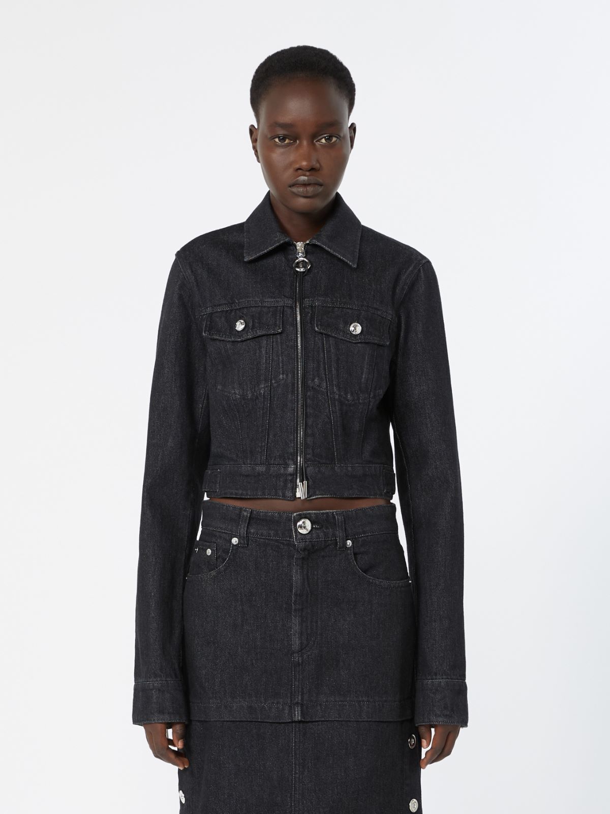 Denim fitted-waist jacket - BLACK - Max Mara - 2
