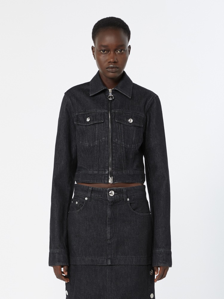 Denim fitted-waist jacket - BLACK - Max Mara - 2