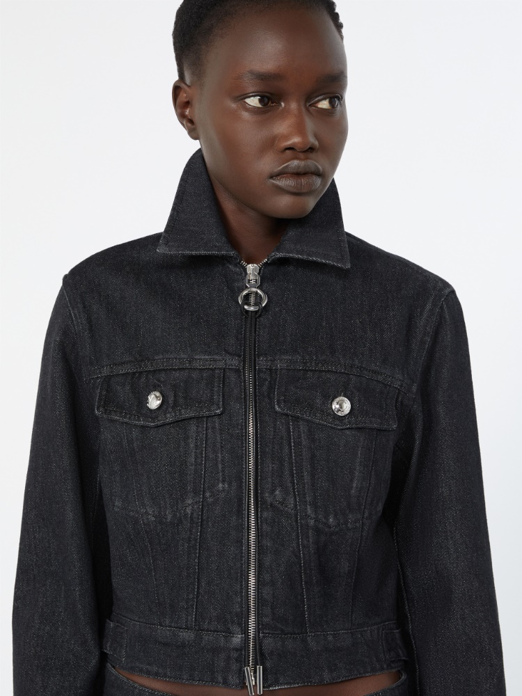 Denim fitted-waist jacket - BLACK - Max Mara - 5