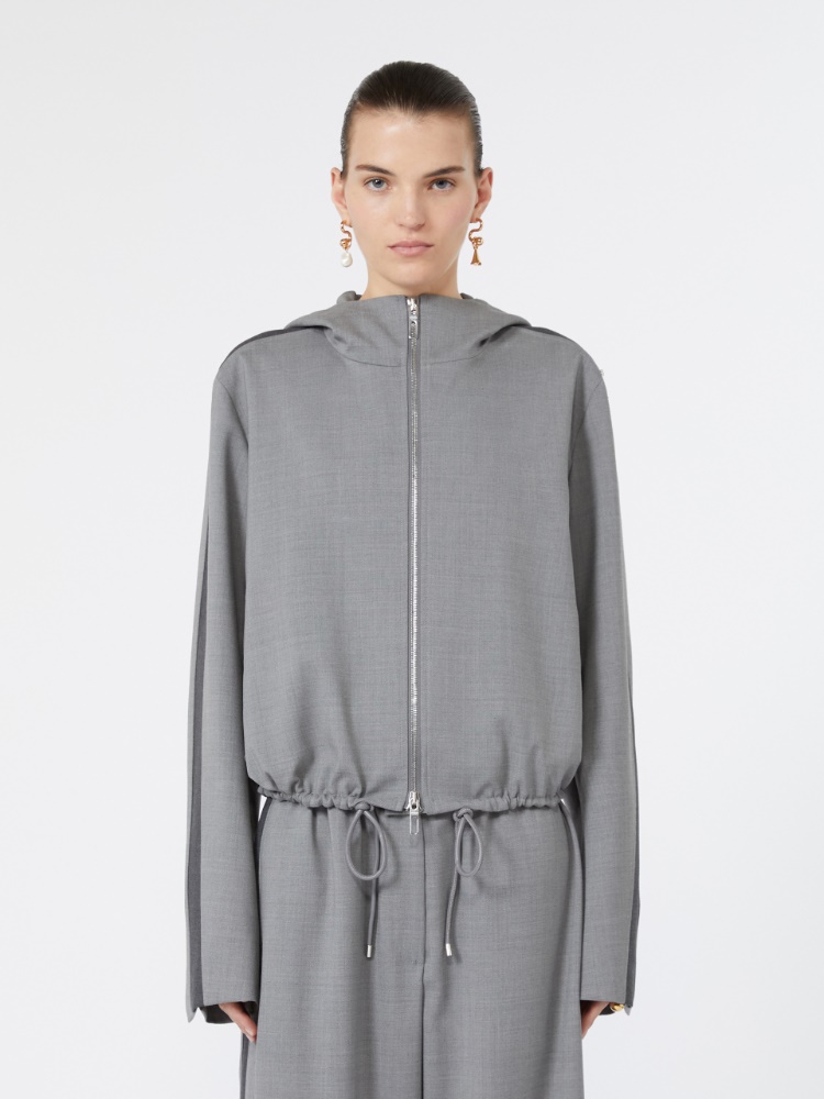 Pure wool bomber jacket - MEDIUM GREY - Max Mara - 2