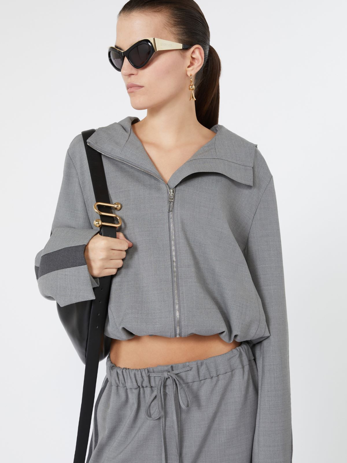 Pure wool bomber jacket - MEDIUM GREY - Max Mara - 4