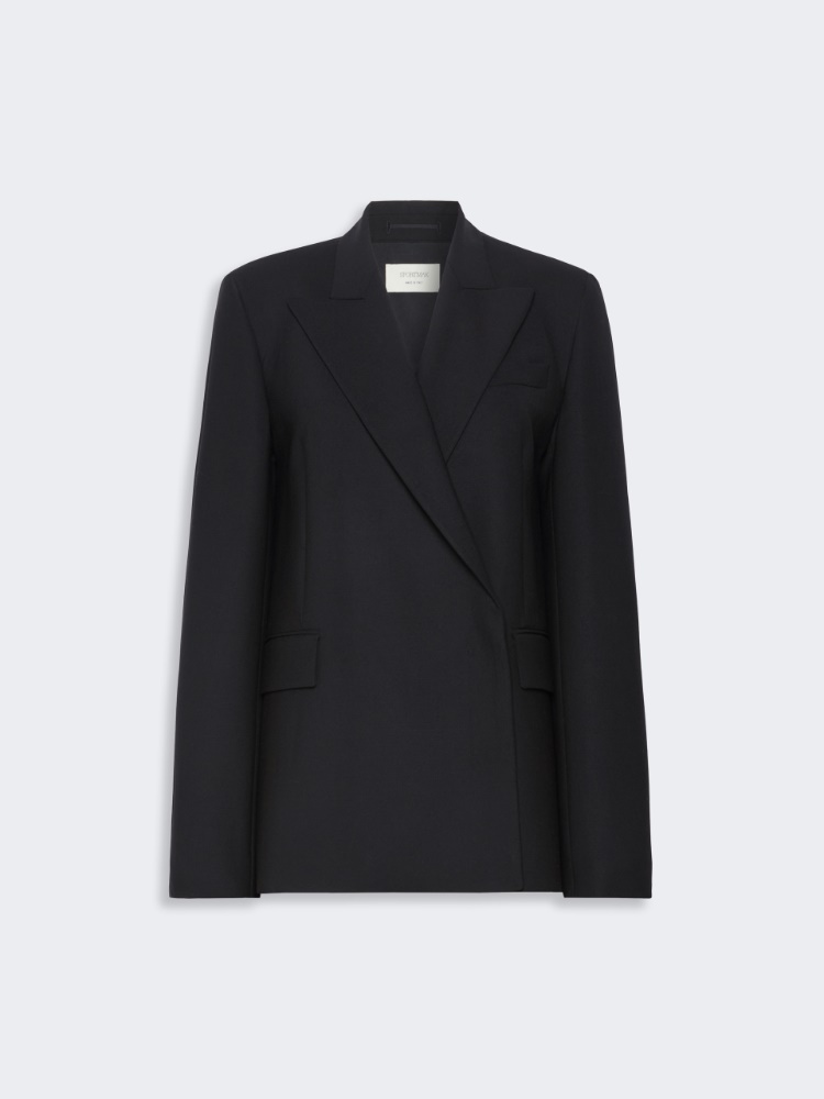 Maßgeschneiderter Blazer aus Techno-Wolle - SCHWARZ