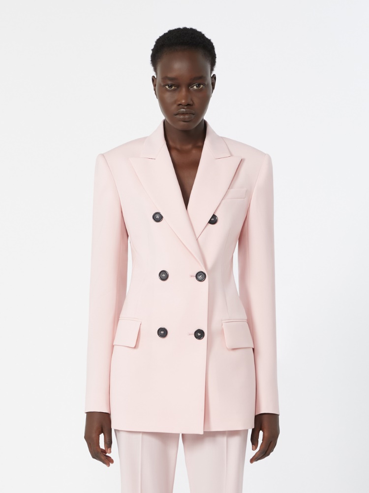 Double-breasted natural stretch wool blazer - ANTIQUE ROSE - 2