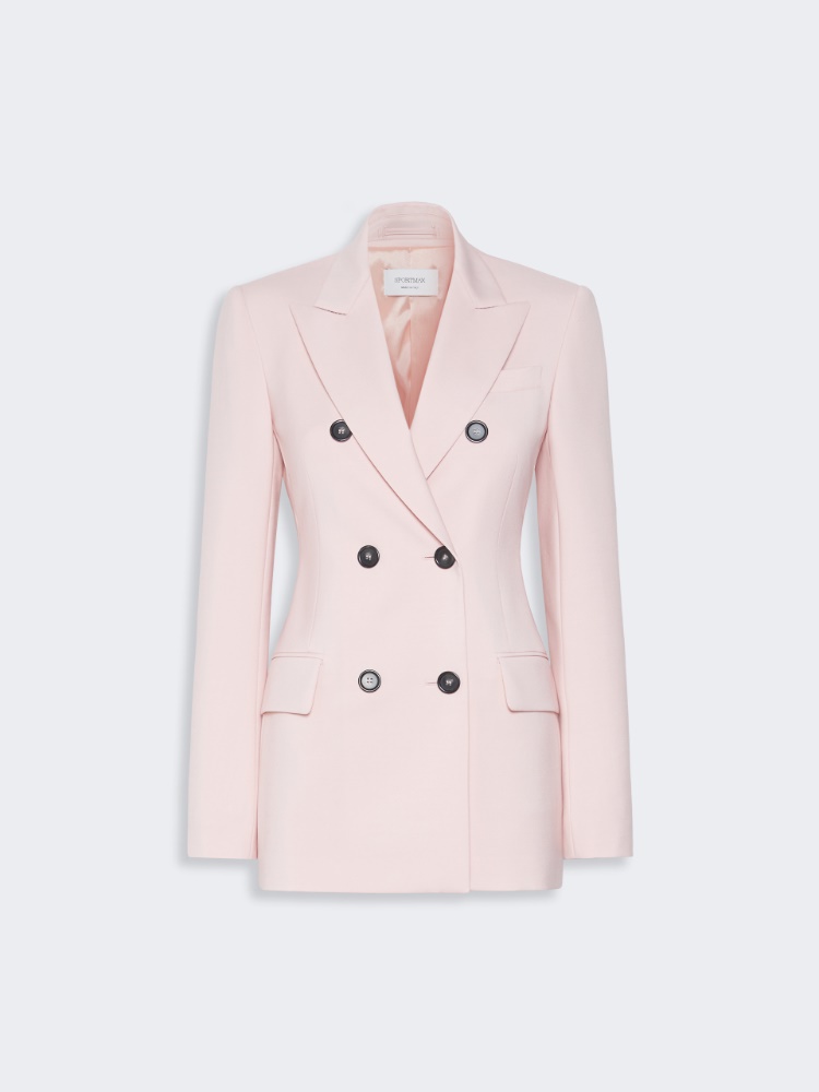 Double-breasted natural stretch wool blazer - ANTIQUE ROSE