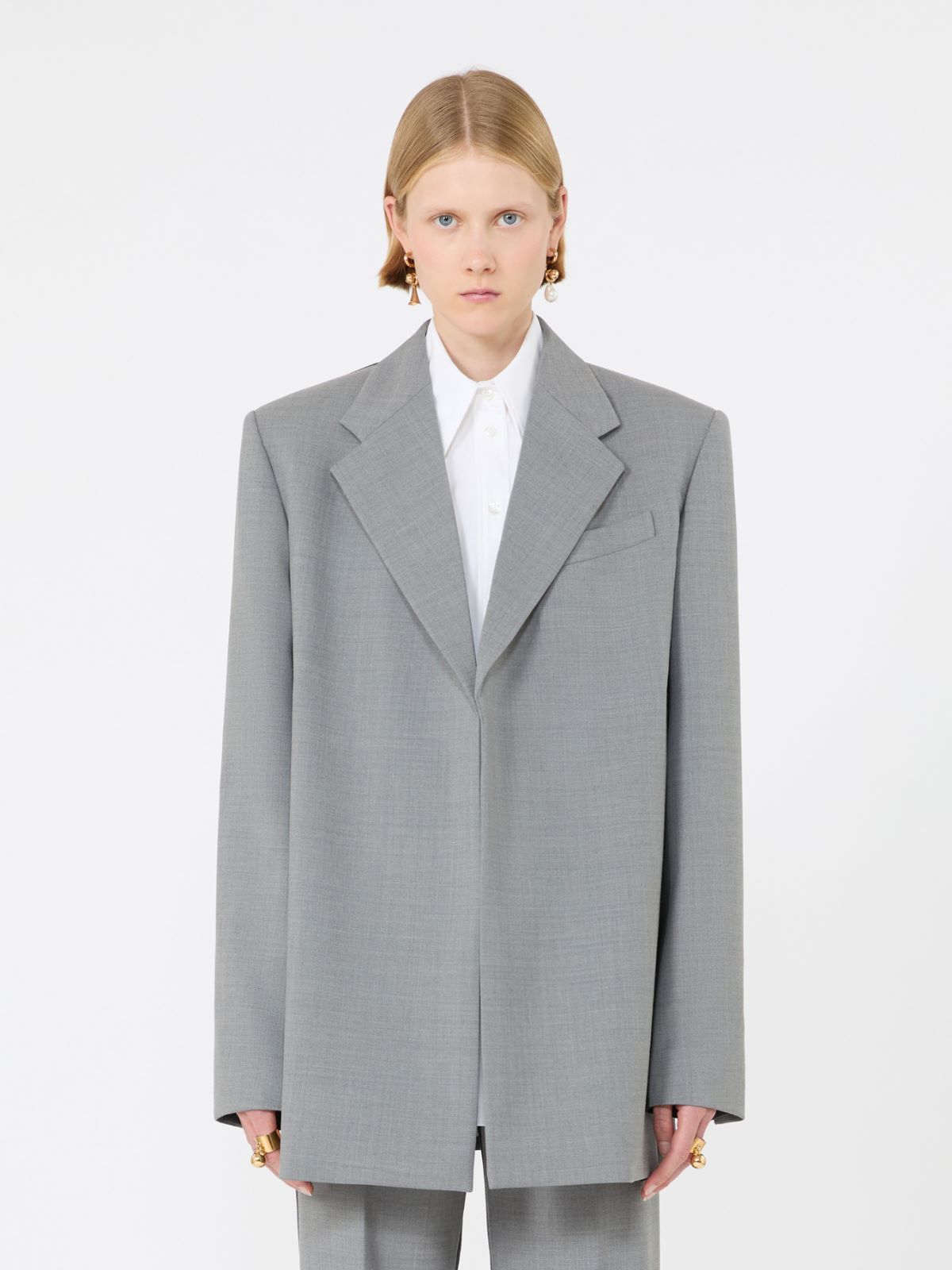 Straight-fit stretch wool blazer - MEDIUM GREY - Max Mara - 2