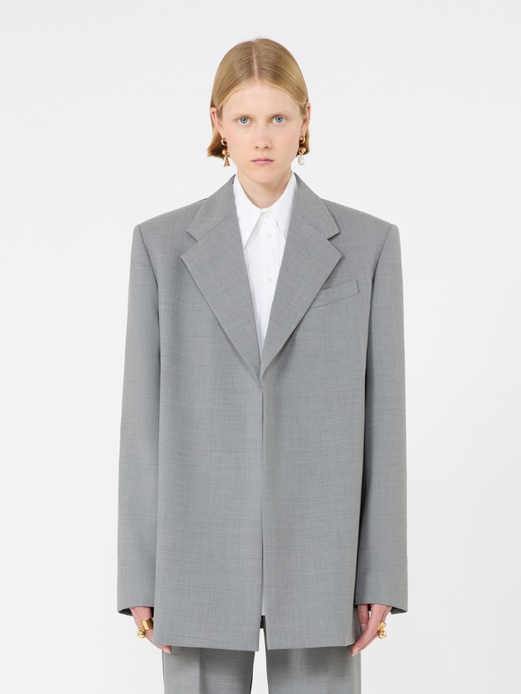 Straight-fit stretch wool blazer - MEDIUM GREY - Max Mara - 2