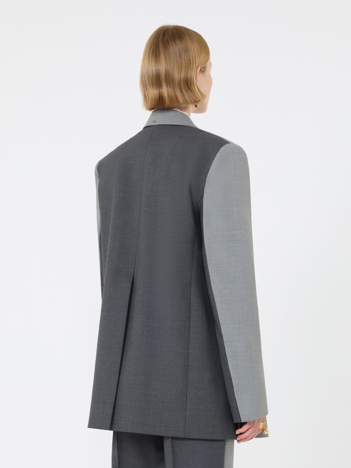 Straight-fit stretch wool blazer - MEDIUM GREY - Max Mara - 3