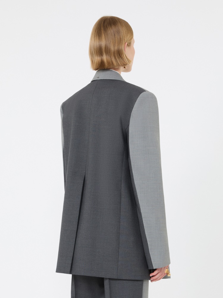 Straight-fit stretch wool blazer - MEDIUM GREY - Max Mara - 3