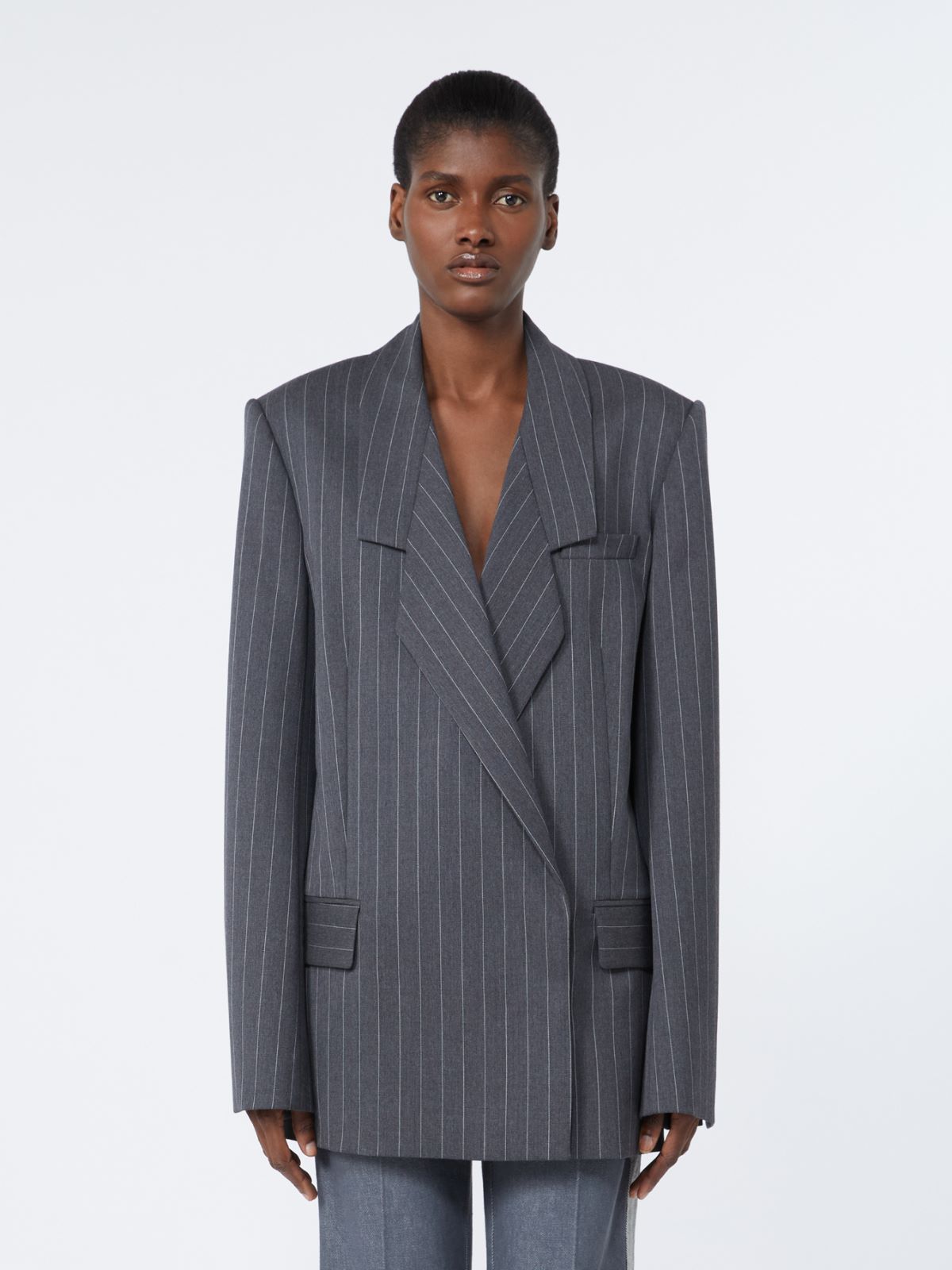 Stretch wool tailored blazer - MEDIUM GREY - Max Mara - 2