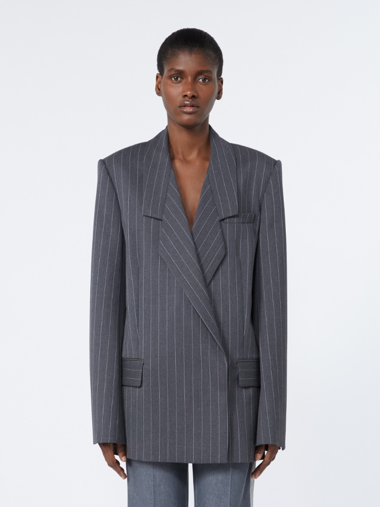 Stretch wool tailored blazer - MEDIUM GREY - Max Mara - 2