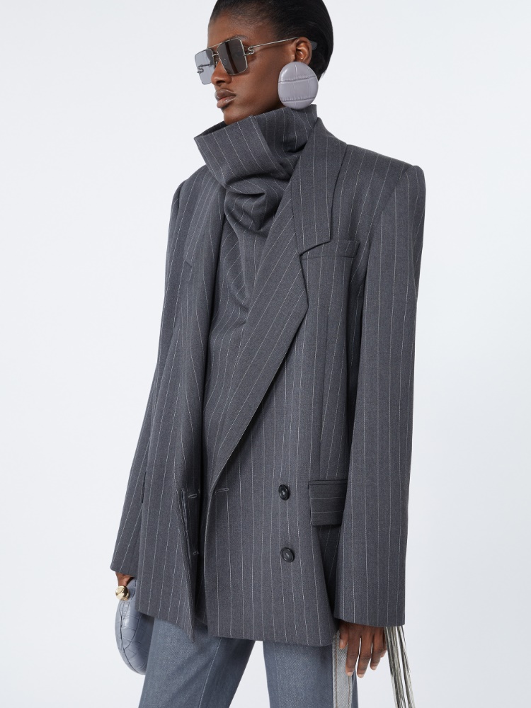 Stretch wool tailored blazer - MEDIUM GREY - Max Mara - 4