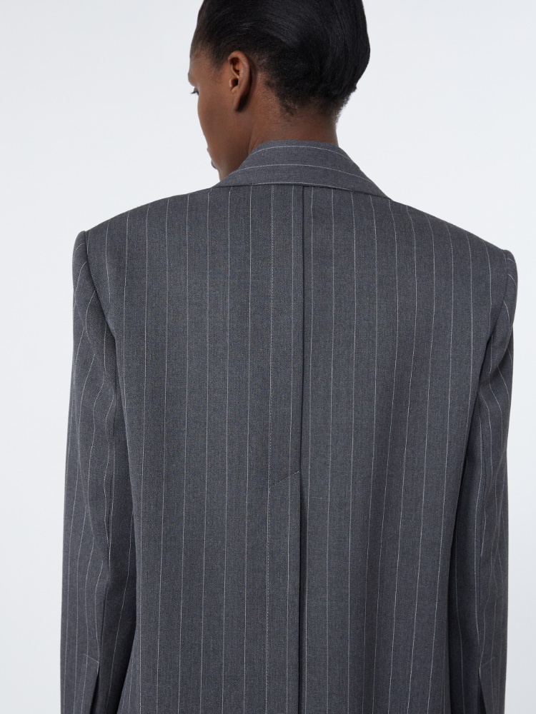 Stretch wool tailored blazer - MEDIUM GREY