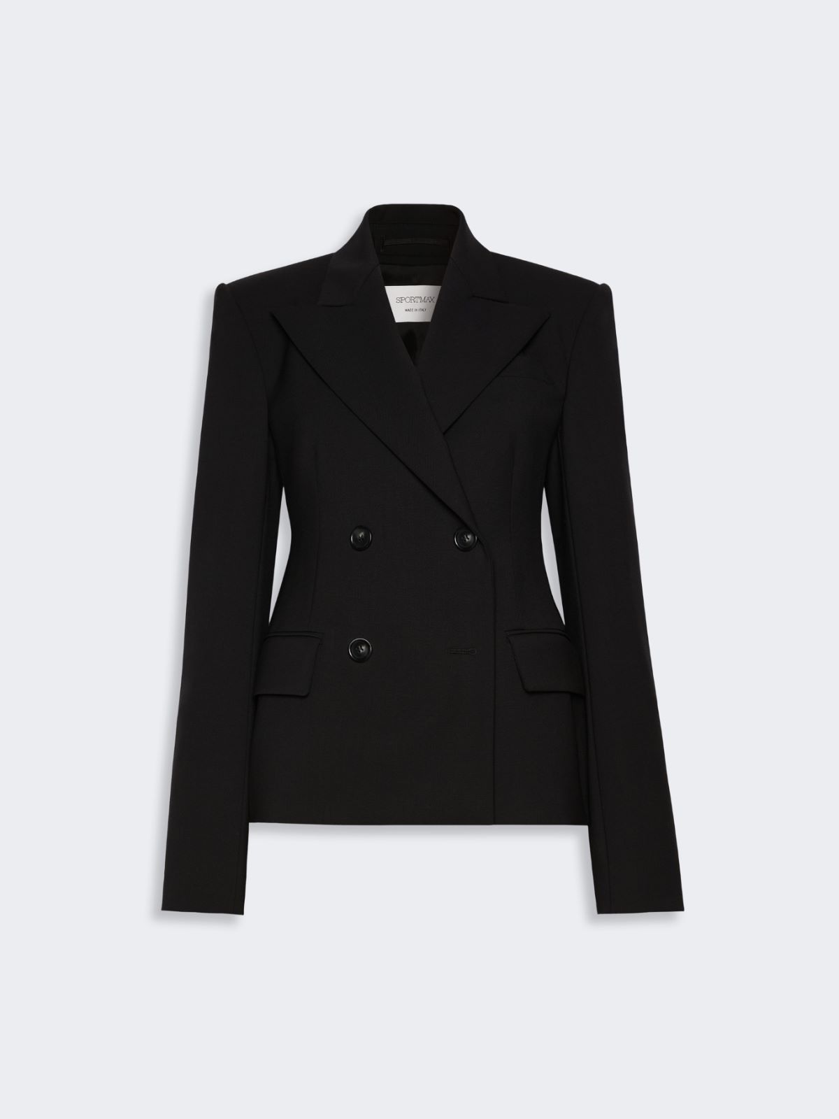 Double-breasted stretch wool blazer - BLACK - Max Mara - 6