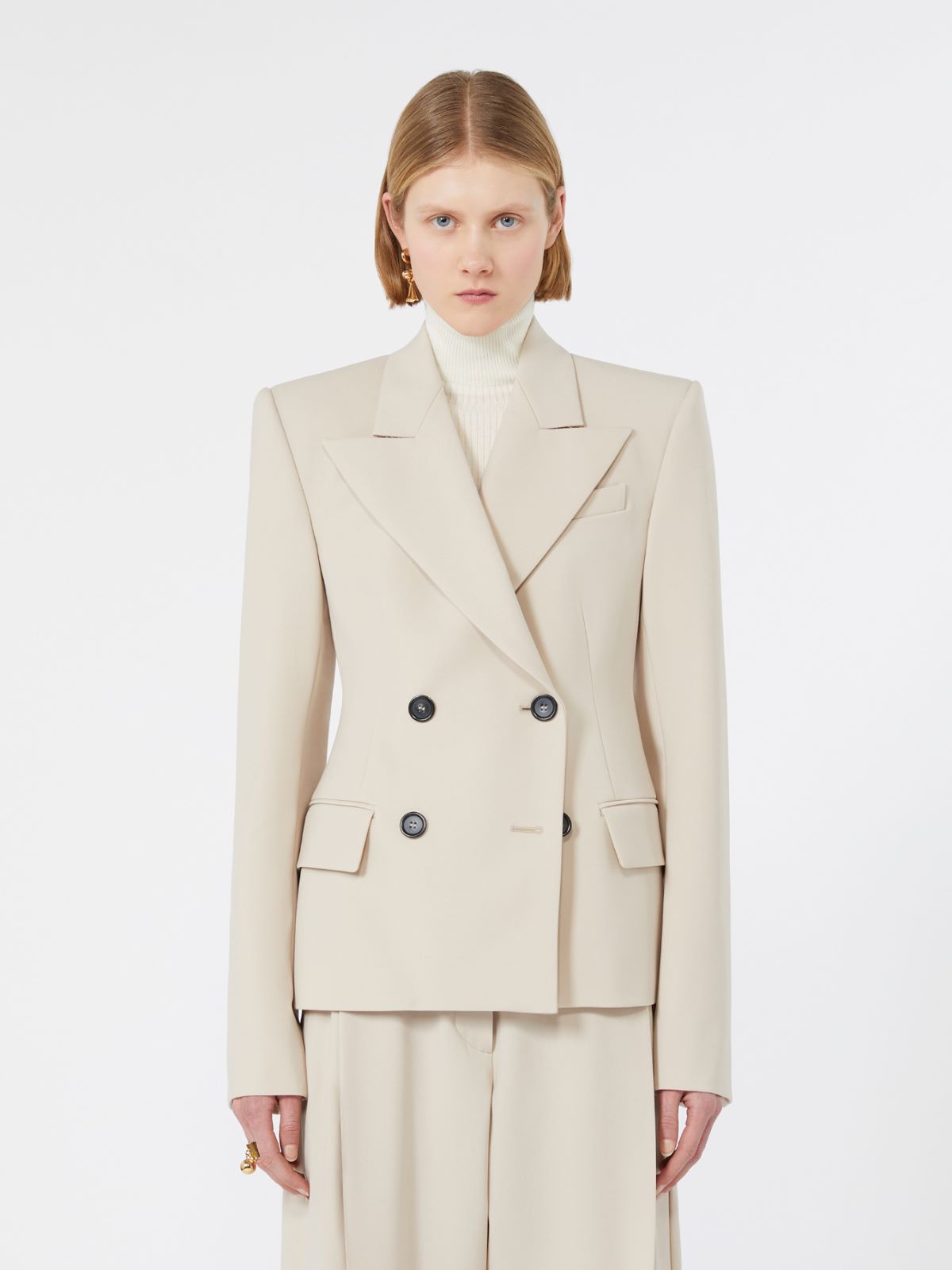 Double-breasted stretch wool blazer - BEIGE - Max Mara - 2