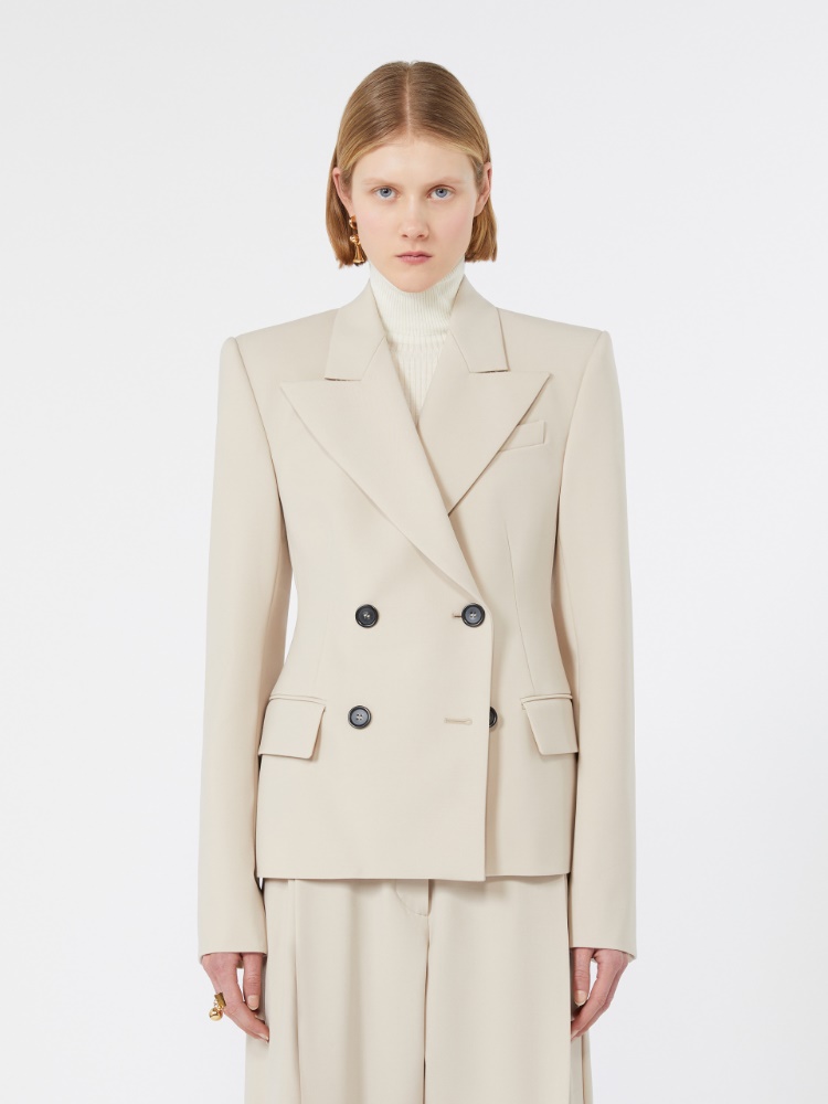 Double-breasted stretch wool blazer - BEIGE - Max Mara - 2