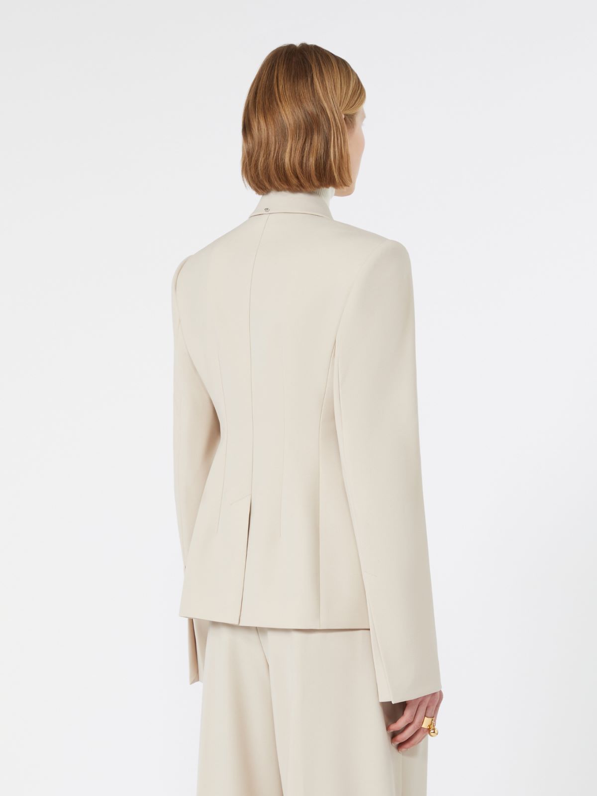 Double-breasted stretch wool blazer - BEIGE - Max Mara - 3