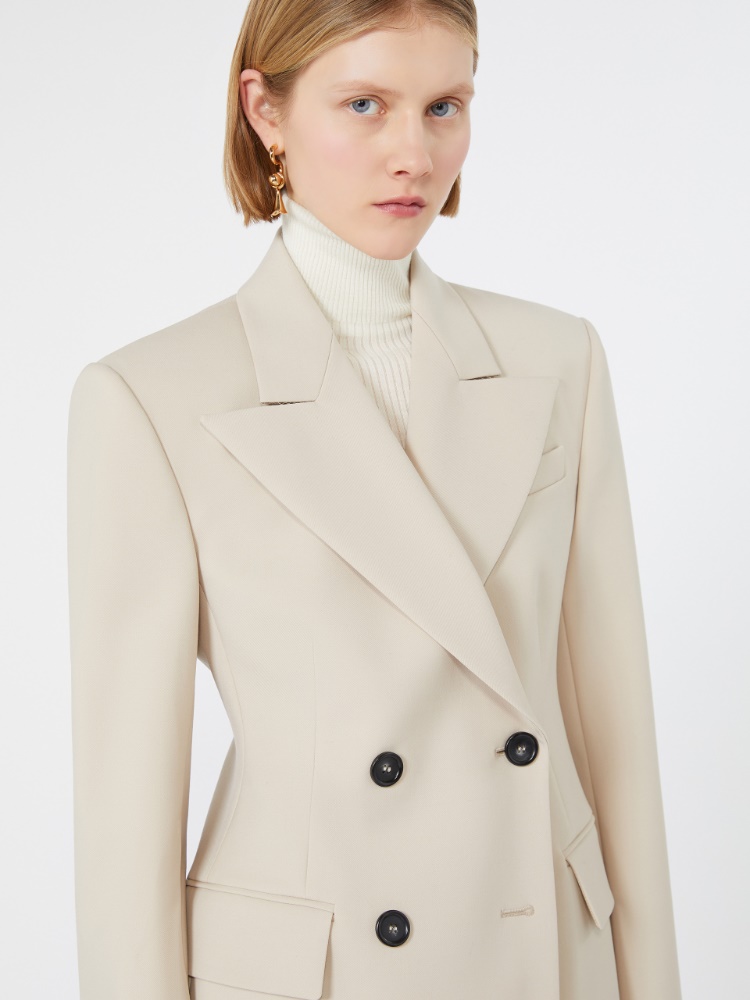 Double-breasted stretch wool blazer - BEIGE - Max Mara - 5
