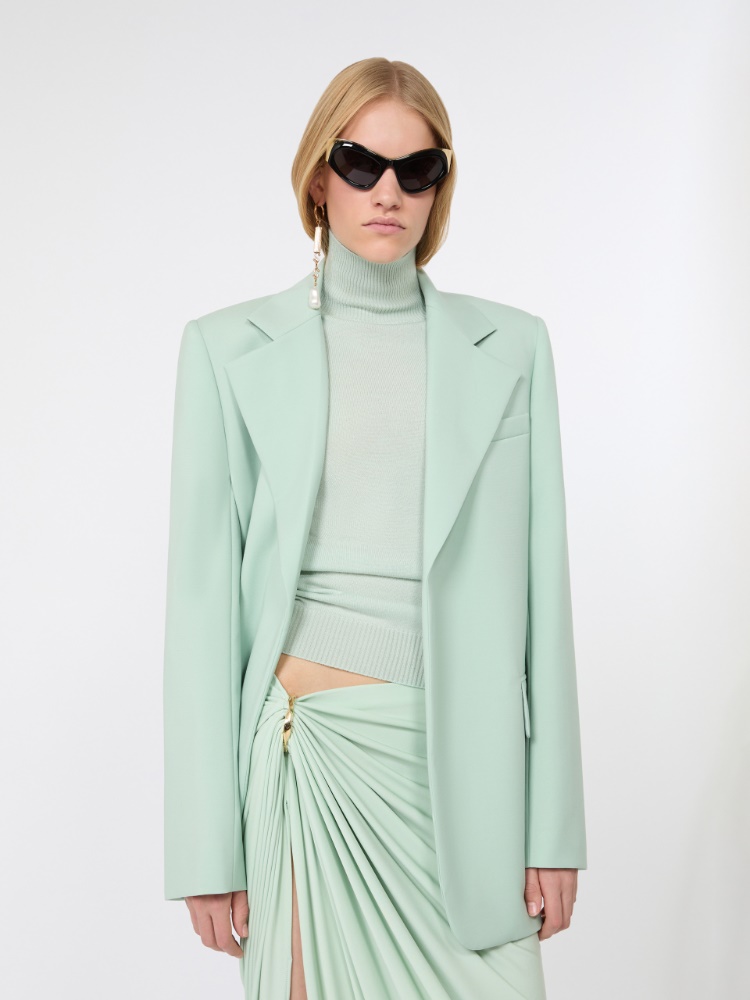 Oversized natural stretch wool blazer - PASTEL GREEN - Max Mara - 4
