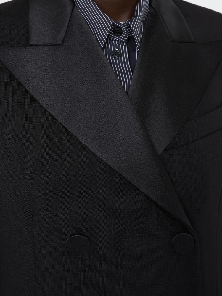 Double-breasted stretch wool jacket - BLACK - Max Mara - 5