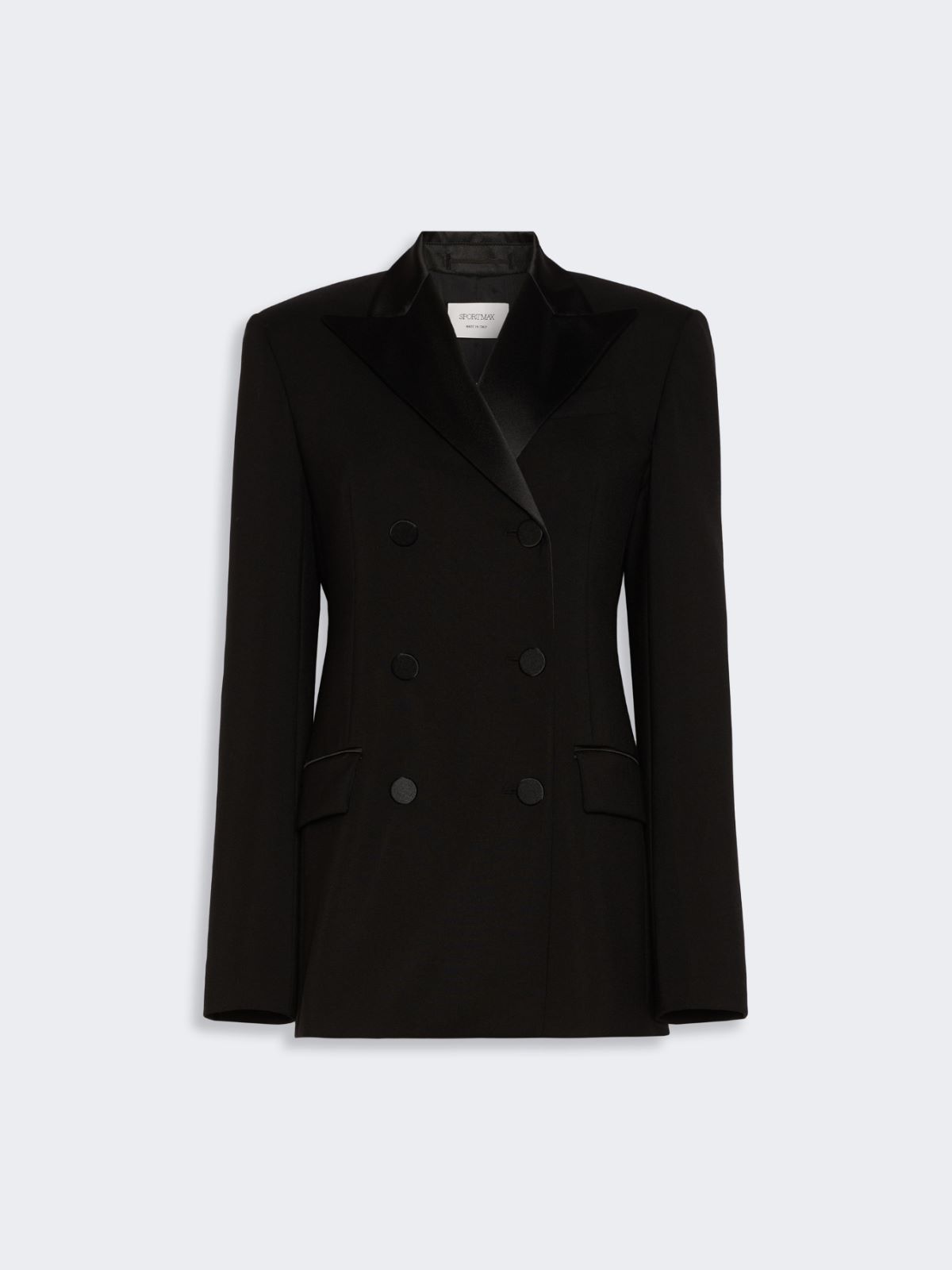 Double-breasted stretch wool jacket - BLACK - Max Mara - 6