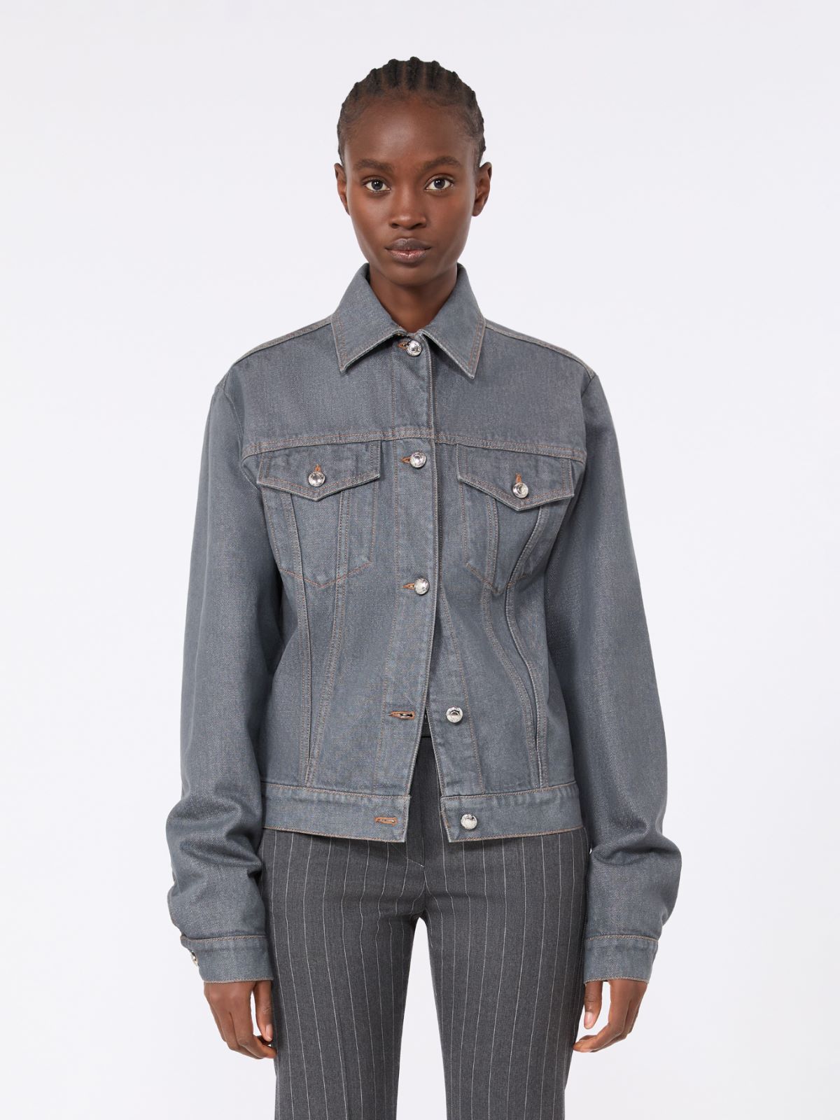 Oversized denim jacket - MEDIUM GREY - Max Mara - 2