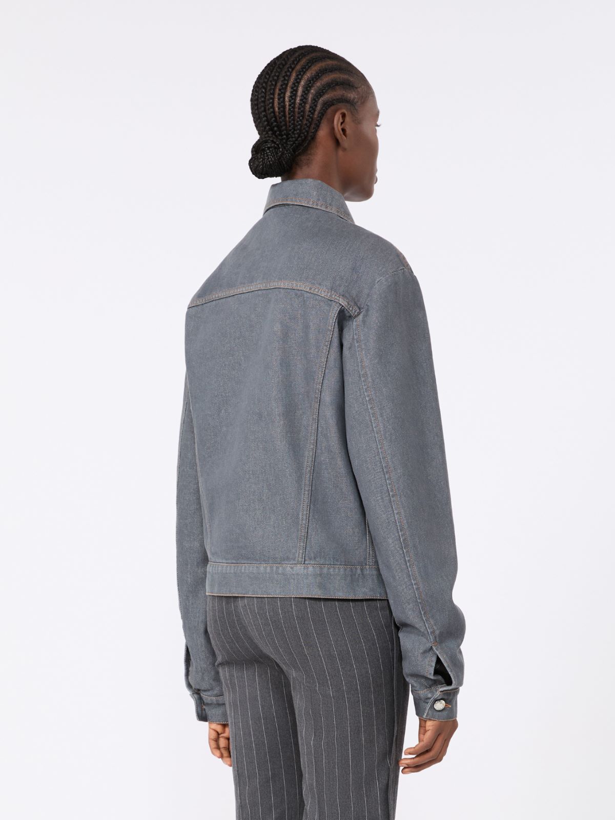 Oversized denim jacket - MEDIUM GREY - Max Mara - 3