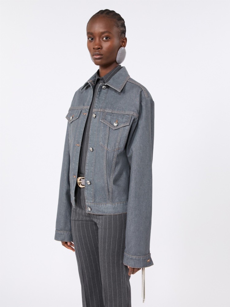 Oversized denim jacket - MEDIUM GREY - Max Mara - 4