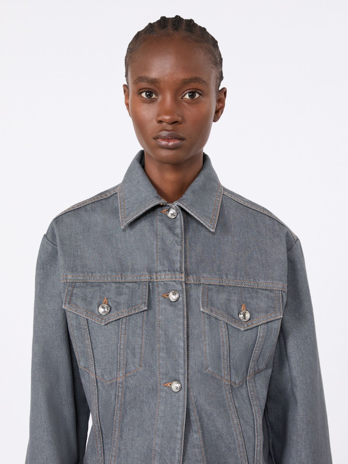 Oversized denim jacket - MEDIUM GREY - Max Mara - 5
