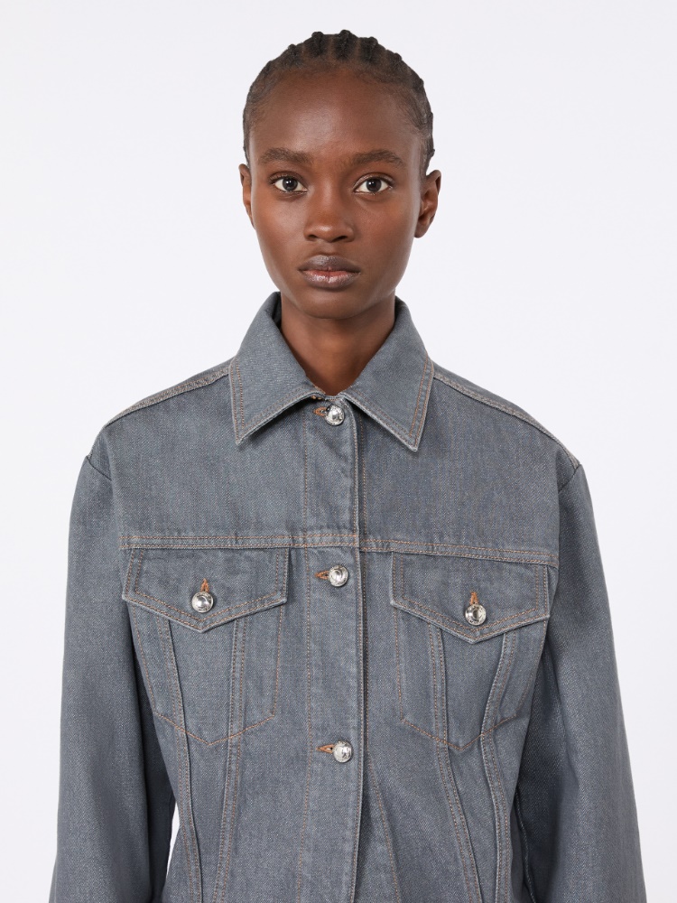 Oversized denim jacket - MEDIUM GREY - Max Mara - 5