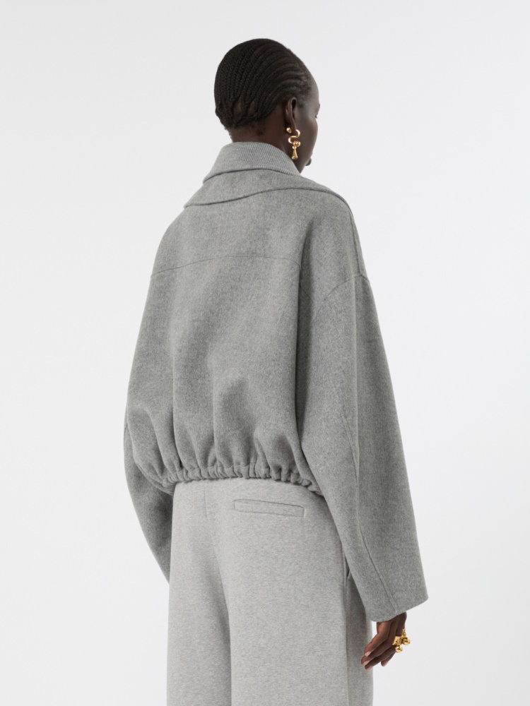 Pure wool bomber jacket with removable bib - MEDIUM GREY - Max Mara - 3