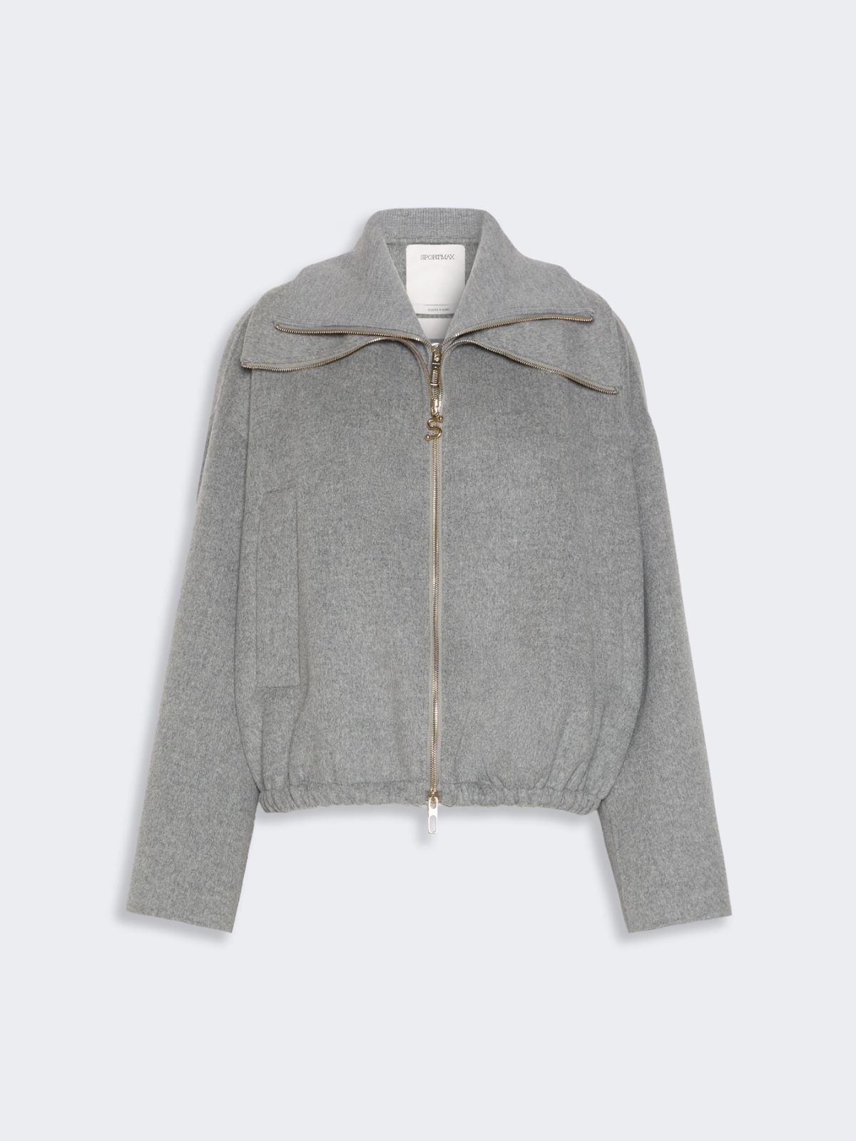 Pure wool bomber jacket with removable bib - MEDIUM GREY - Max Mara - 6