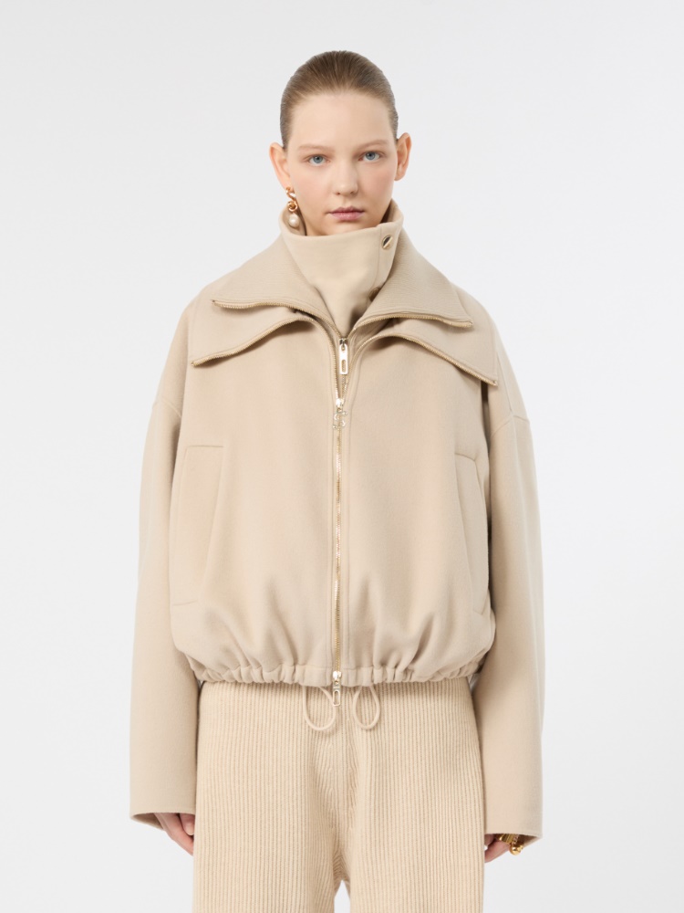 Pure wool bomber jacket with removable bib - BEIGE - Max Mara - 2