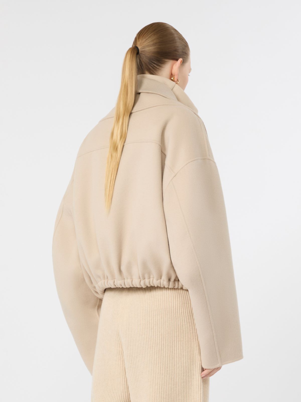Pure wool bomber jacket with removable bib - BEIGE - Max Mara - 3